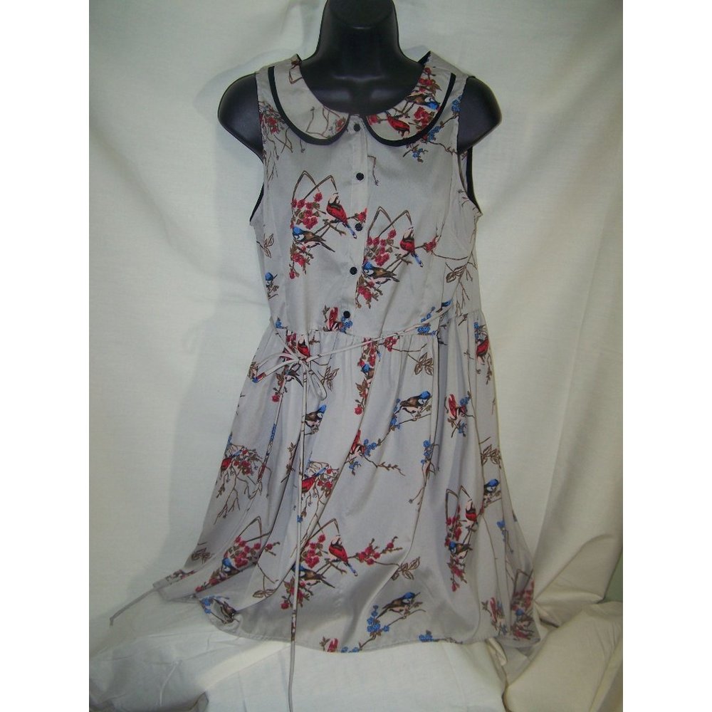 Lottie & Holly Dress Shirt Bird Print Band of G;ypsies M